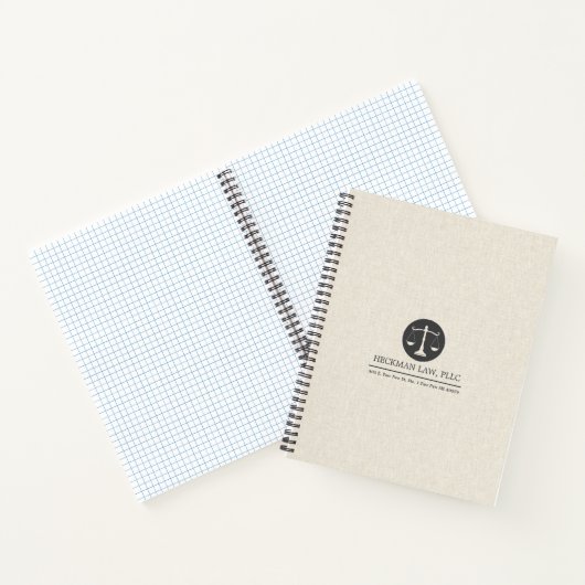 Carnet Logo Justice Gris Lin Beige (Intérieur)