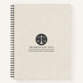Carnet Logo Justice Gris Lin Beige (Devant)