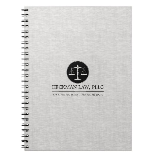 Carnet Logo Justice Lin gris clair (Devant)