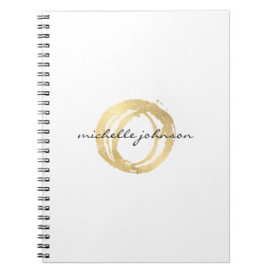 Carnet Logo Luxe Faux Gold Peint Cercle Designer