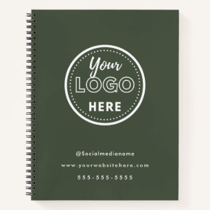 Carnet Logo Minimaliste Vert Forêt pour Marque Profession
