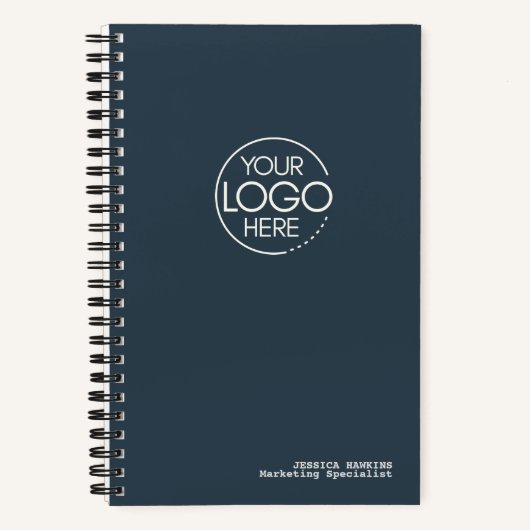Carnet Logo Moderne Bleu Nuit Indigo Tendance (Recto)