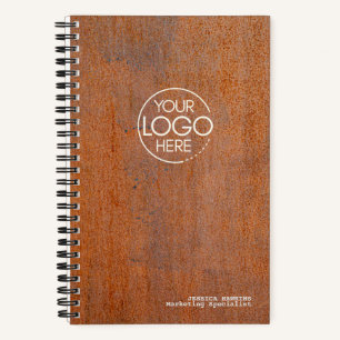 Carnet Logo Moderne en Acier Rouillé Patiné Tendance