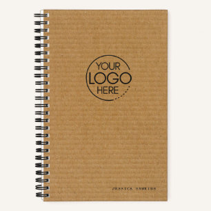 Carnet Logo Moderne en Carton Ondulé Brun Tendance