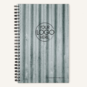 Carnet Logo Moderne en Métal Corrugé Détressé Tendance