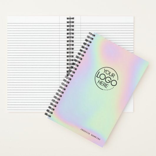 Carnet Logo moderne holographique tendance Iridescente (À l'intérieur)