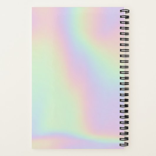 Carnet Logo moderne holographique tendance Iridescente (Verso)