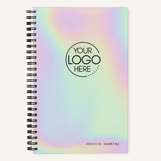 Carnet Logo moderne holographique tendance Iridescente (Recto)