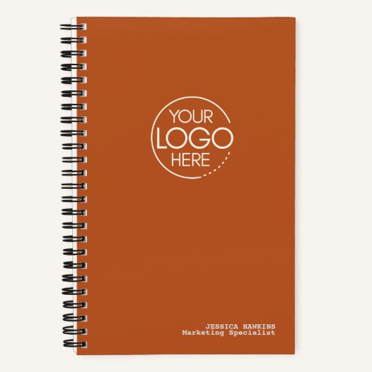Carnet Logo Moderne Orange Citrouille Foncé Tendance (Recto)