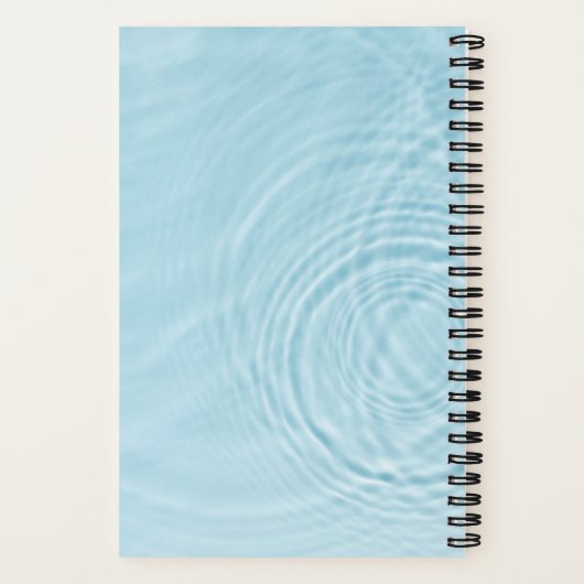 Carnet Logo moderne ripples d'eau bleu clair tendance (Verso)