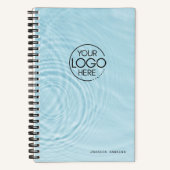 Carnet Logo moderne ripples d'eau bleu clair tendance (Recto)