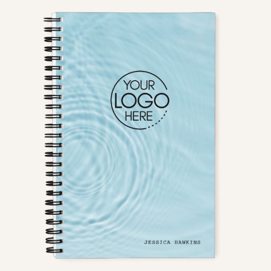 Carnet Logo moderne ripples d'eau bleu clair tendance (Recto)