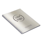 Carnet Logo moderne simple sur Pearl Metallic (Côté Droit)