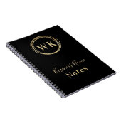 Carnet Logo Monogramme d'entreprise Black Gold (Côté Droit)