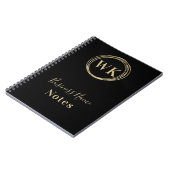Carnet Logo Monogramme d'entreprise Black Gold (Côté gauche)