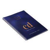 Carnet Logo monogramme initial de note de commerce bleu m (Côté Droit)