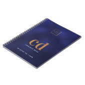 Carnet Logo monogramme initial note de commerce bleu mari (Côté gauche)