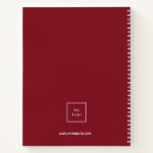 Carnet Logo monogramme initiales affaires blanc rouge (Dos)