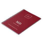 Carnet Logo monogramme initiales blanc rouge affaires (Côté gauche)