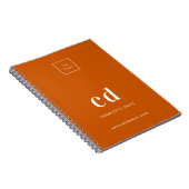 Carnet Logo monogramme initiales orange brûlé affaires (Côté Droit)