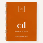 Carnet Logo monogramme initiales orange brûlé affaires (Devant)