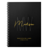 Carnet Logo Monogramme Moderne Consultant Noir Or (Devant)