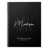 Carnet Logo Monogramme Moderne Noir Blanc Consultant (Devant)