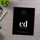 Carnet Logo monogramme noir blanc affaires