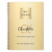 Carnet Logo monogramme or affaires moderne (Devant)