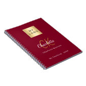 Carnet Logo monogramme or burgundy affaires (Côté Droit)