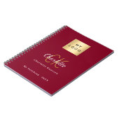 Carnet Logo monogramme or burgundy affaires (Côté gauche)