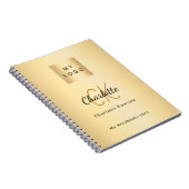 Carnet Logo monogramme or doré affaires moderne (Côté Droit)