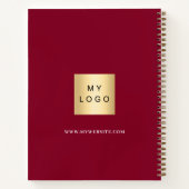 Carnet Logo monogramme or entreprise bordeaux (Dos)