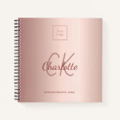 Carnet Logo monogramme or rose affaires (Devant)