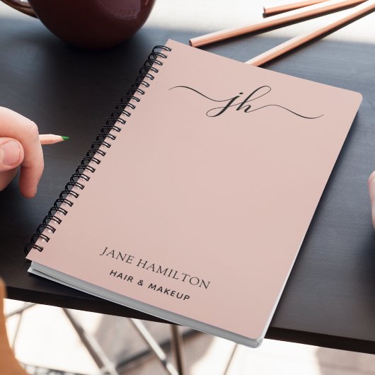 Carnet Logo Monogramme Personnalisé Nom Script