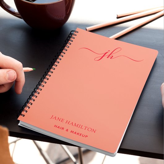 Carnet Logo Monogramme Personnalisé Nom Script