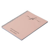 Carnet Logo Monogramme Personnalisé Nom Script (Côté gauche)