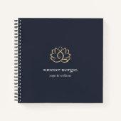 Carnet Logo Navy & Gold Lotus (Devant)