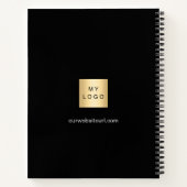 Carnet Logo noir blanc d'entreprise photo collage (Dos)