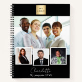 Carnet Logo noir blanc d'entreprise photo collage (Devant)