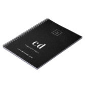 Carnet Logo noir cuir monogramme initiales entreprise (Côté gauche)