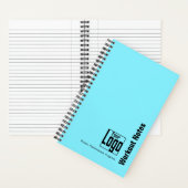 Carnet Logo noir minimal à motif électrique bleu pour séa (À l'intérieur)