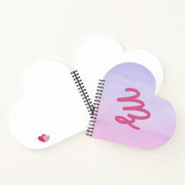 Carnet Logo on desert sunset watercolour heart notebook