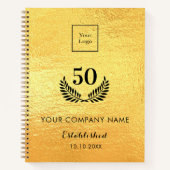 Carnet Logo or années d'affaires service code qr (Devant)