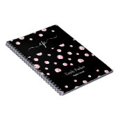 Carnet Logo personnalisé Black Pink Monogramme Script Nom (Côté Droit)