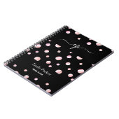 Carnet Logo personnalisé Black Pink Monogramme Script Nom (Côté gauche)