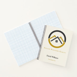 Carnet Logo personnalisé blanc et or pour l'immobilier mo