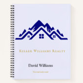 Carnet Logo personnalisé blanc et or pour l'immobilier mo (Devant)