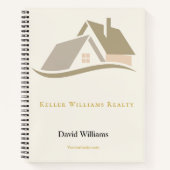 Carnet Logo personnalisé blanc et or pour l'immobilier mo (Devant)