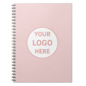 Carnet Logo personnalisé Blush Pink Professionnel (Devant)